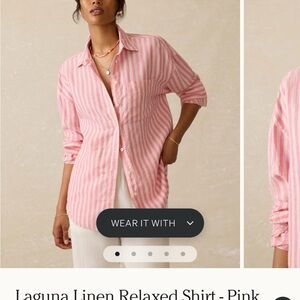 Faherty Pink Striped Button Down Shirt